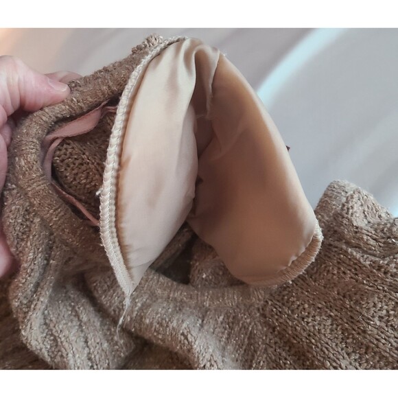 Vtg Raoul Women M Silk/Angora Rabbit Brown Knit Sweater Shoulder Pads Soft Cozy - Picture 8 of 12